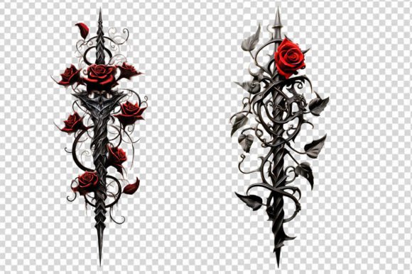 Gothic Floral Knife Clipart Graphic by Best Art Bytes · Creative Fabrica