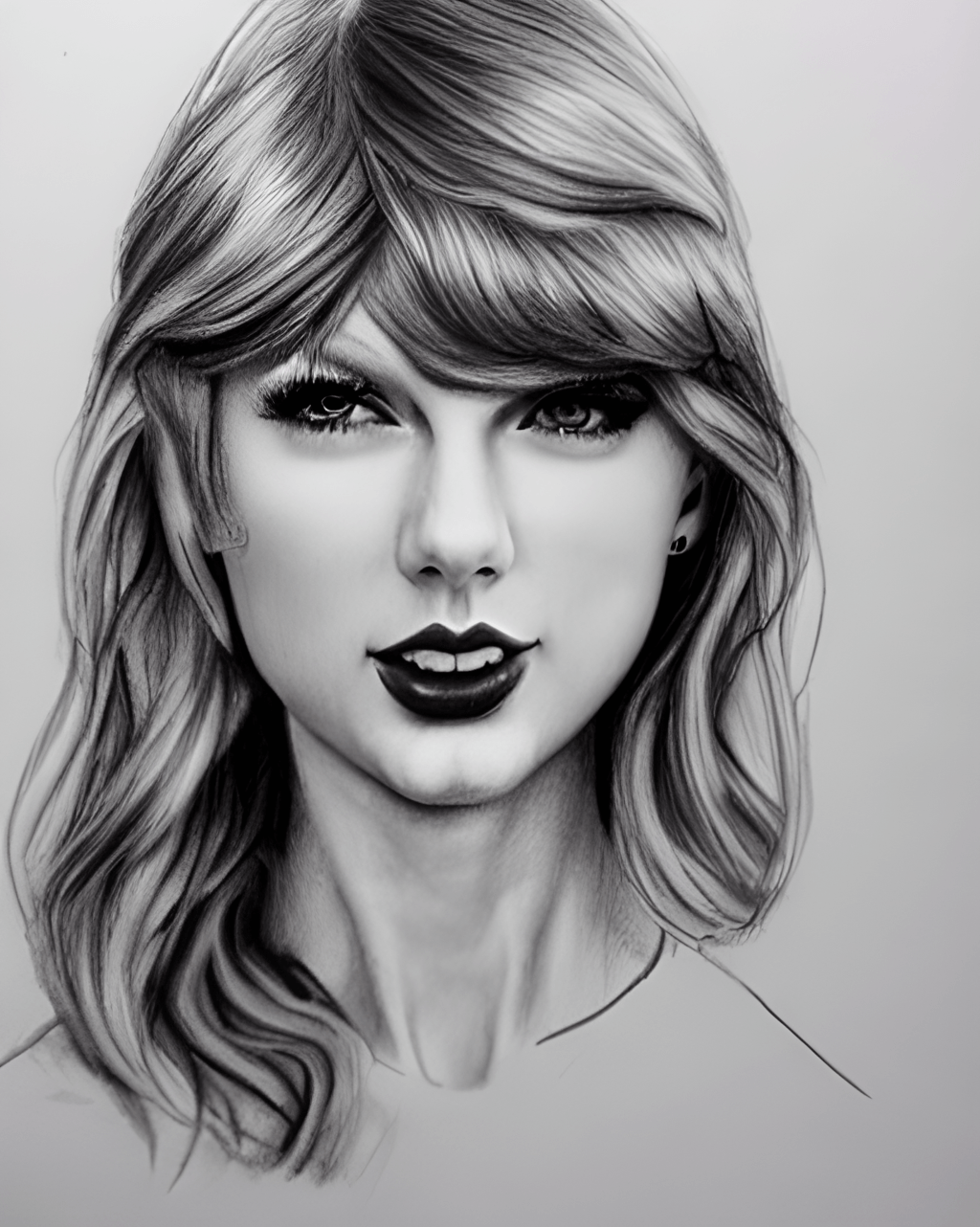 Taylor Swift Realistic Sketch · Creative Fabrica
