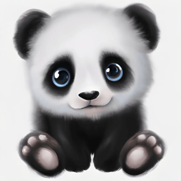 Cute Baby Panda P on Kawaii Chibi · Creative Fabrica