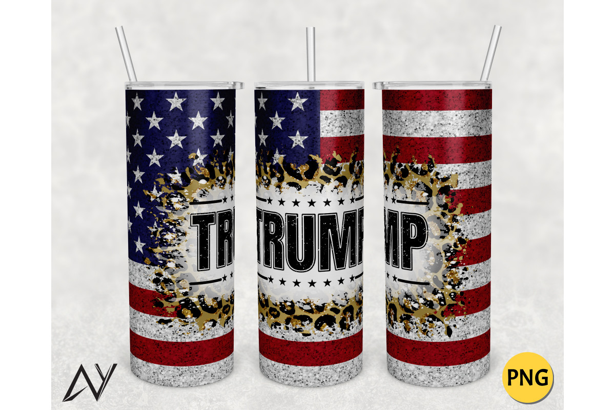 20oz Skinny Tumbler Trump USA Flag Png Graphic by DesignstyleAY