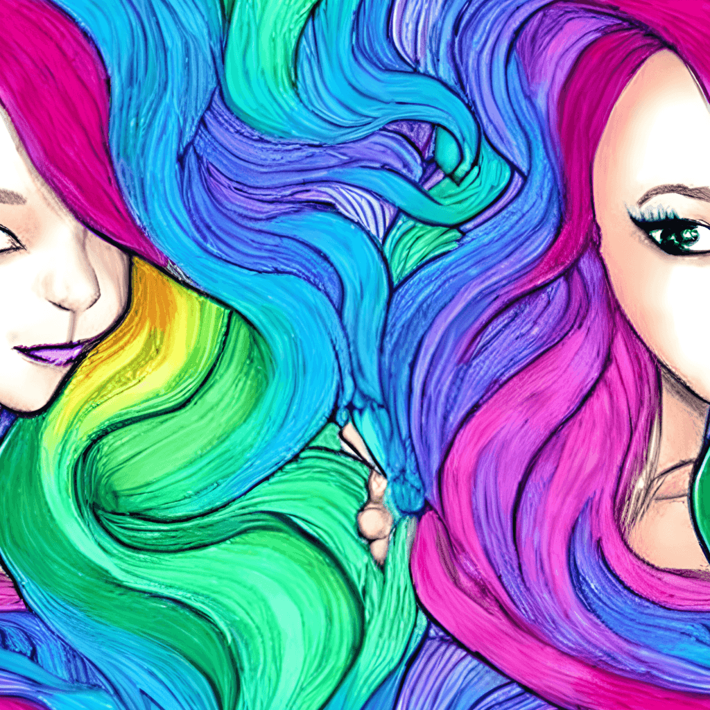 Mermaid Rainbow Hair Graphic · Creative Fabrica