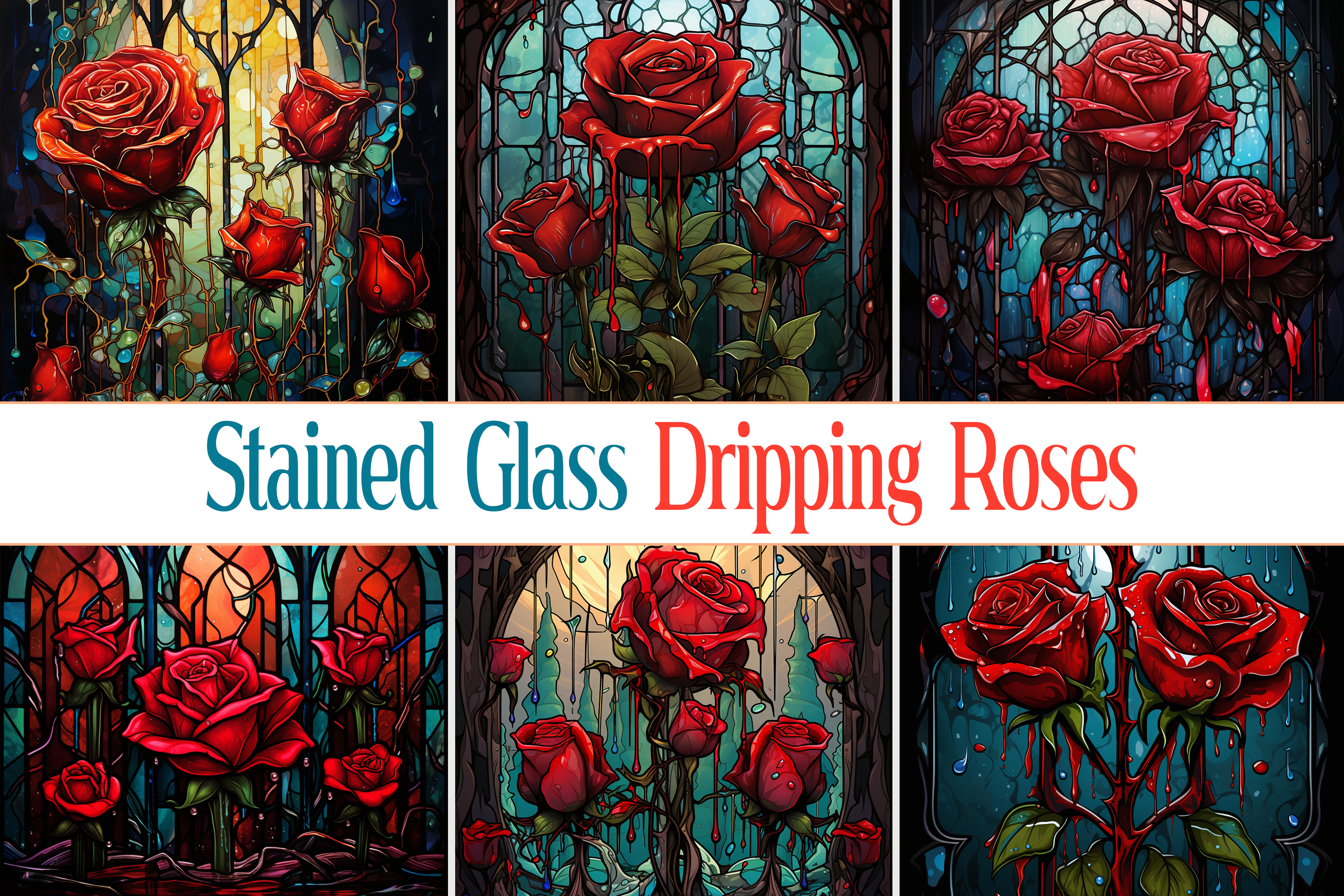 Stained Glass Paint Drips Graphic by Pro Designer Team · Creative Fabrica