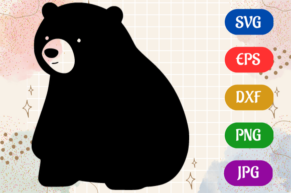 Bear  SVG EPS DXF PNG JPG Silhouette Graphic by Creative Oasis
