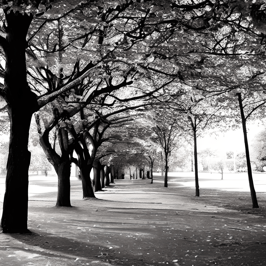 Beautiful Park Black and White Artistic Photograph · Creative Fabrica