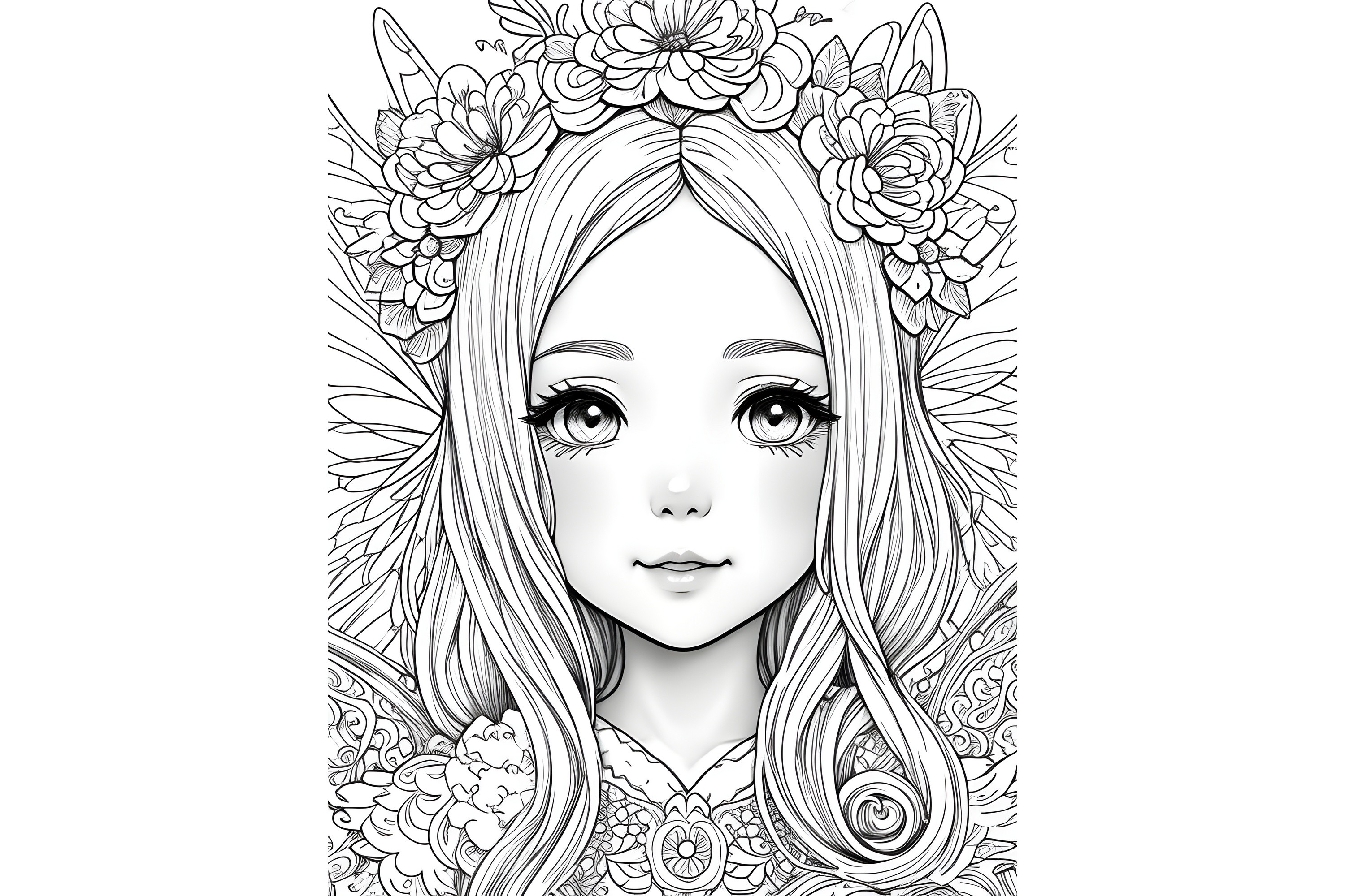 Woman Coloring Page for Adults Graphic by Craftable · Creative Fabrica