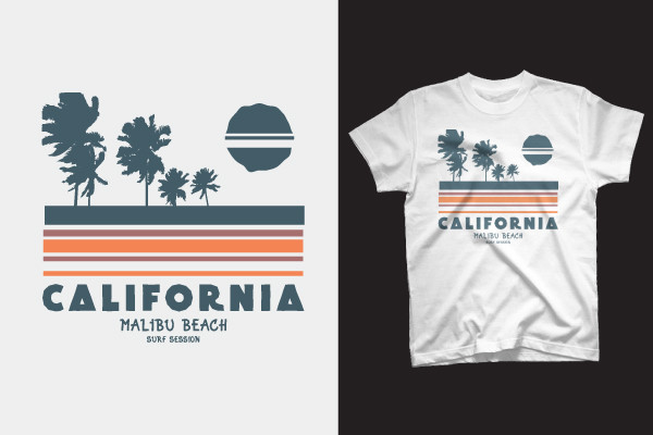 T Shirt Design - California Beach Graphic by mattaridwan · Creative Fabrica