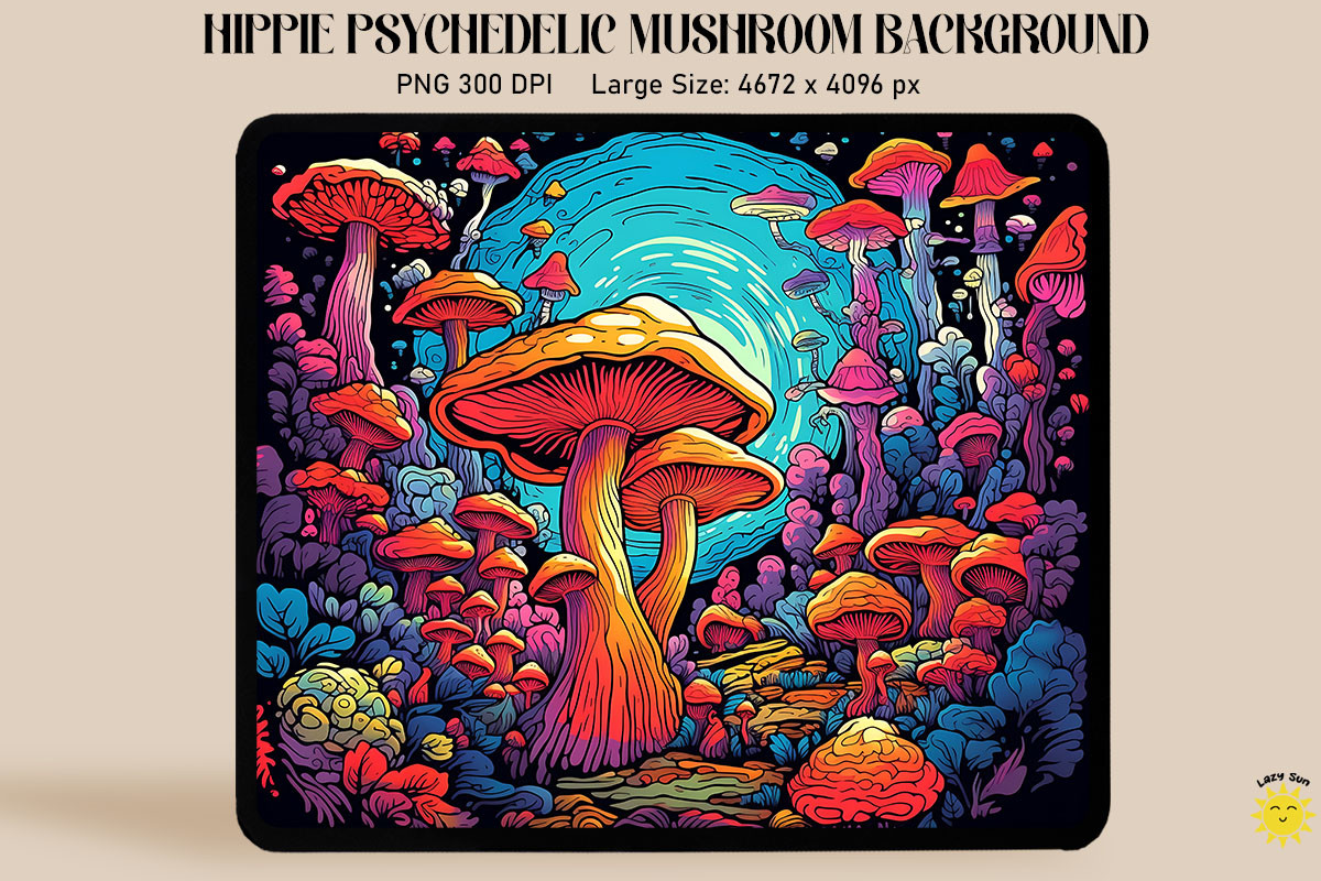 A Forest of Trippy Psychedelic Mushrooms Graphic by Lazy Sun · Creative ...