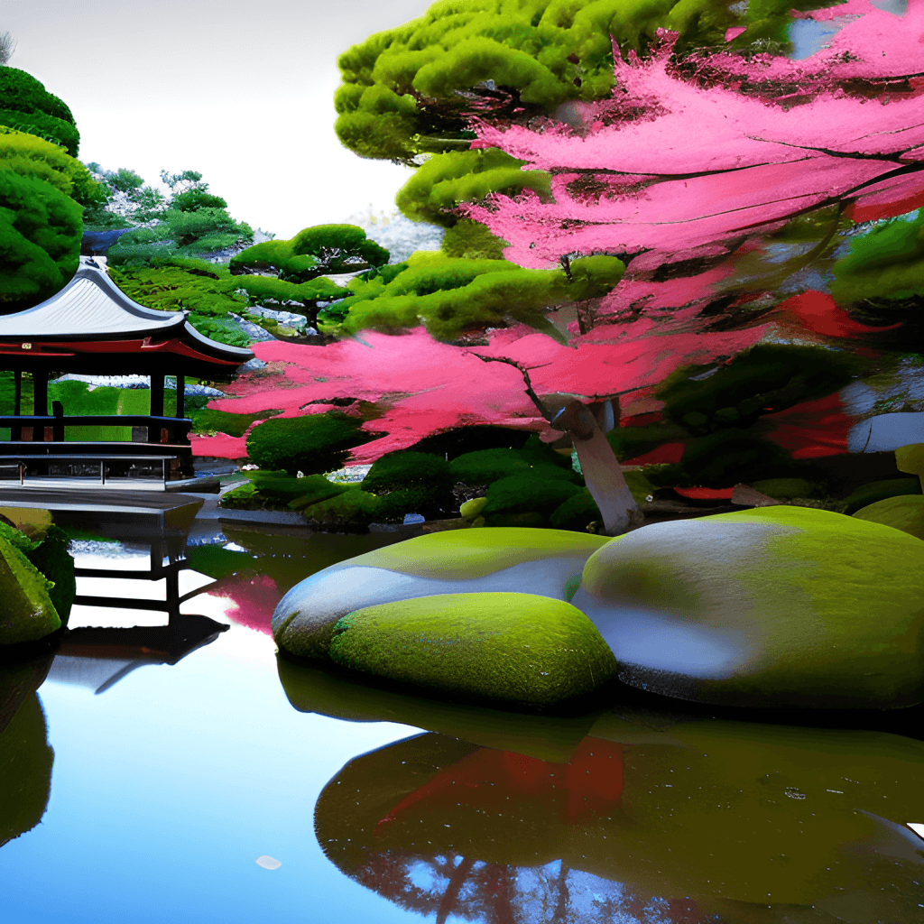 Japanese Garden Graphic · Creative Fabrica