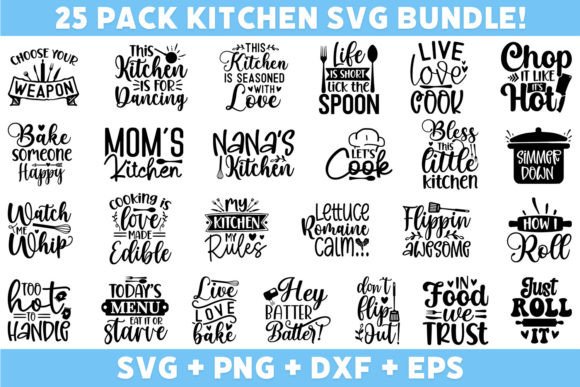 Funny Kitchen Quotes Svg Bundle Vol 3 Graphic by peachycottoncandy ·  Creative Fabrica