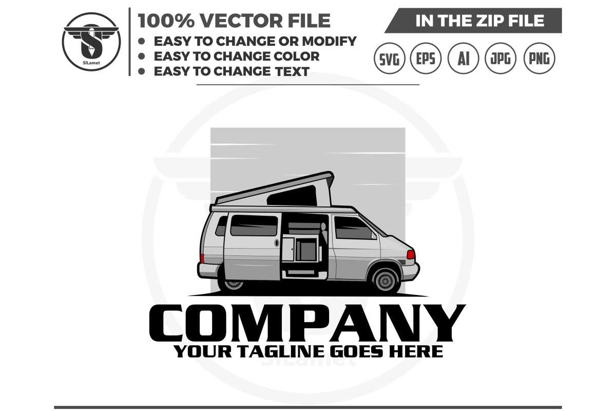 Camper Van Logo Graphic by slLametDesigns · Creative Fabrica