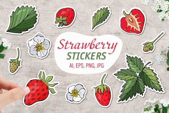 Strawberry / Printable Stickers Cricut D Graphic by HelgaKOV · Creative ...