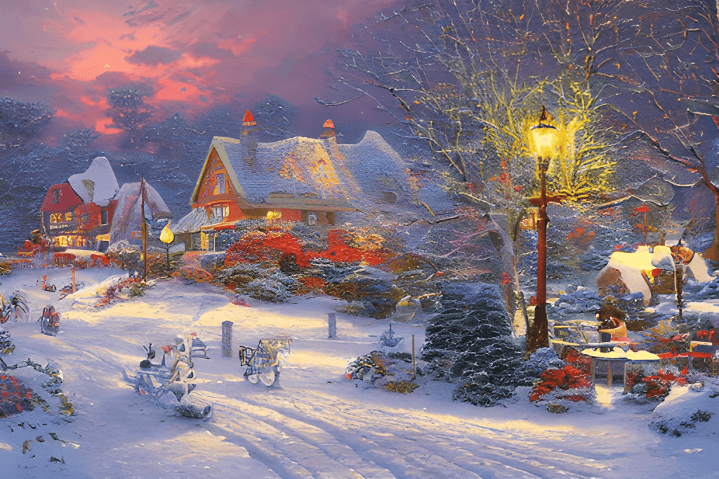 Winter Wonderland by Thomas Kinkade · Creative Fabrica