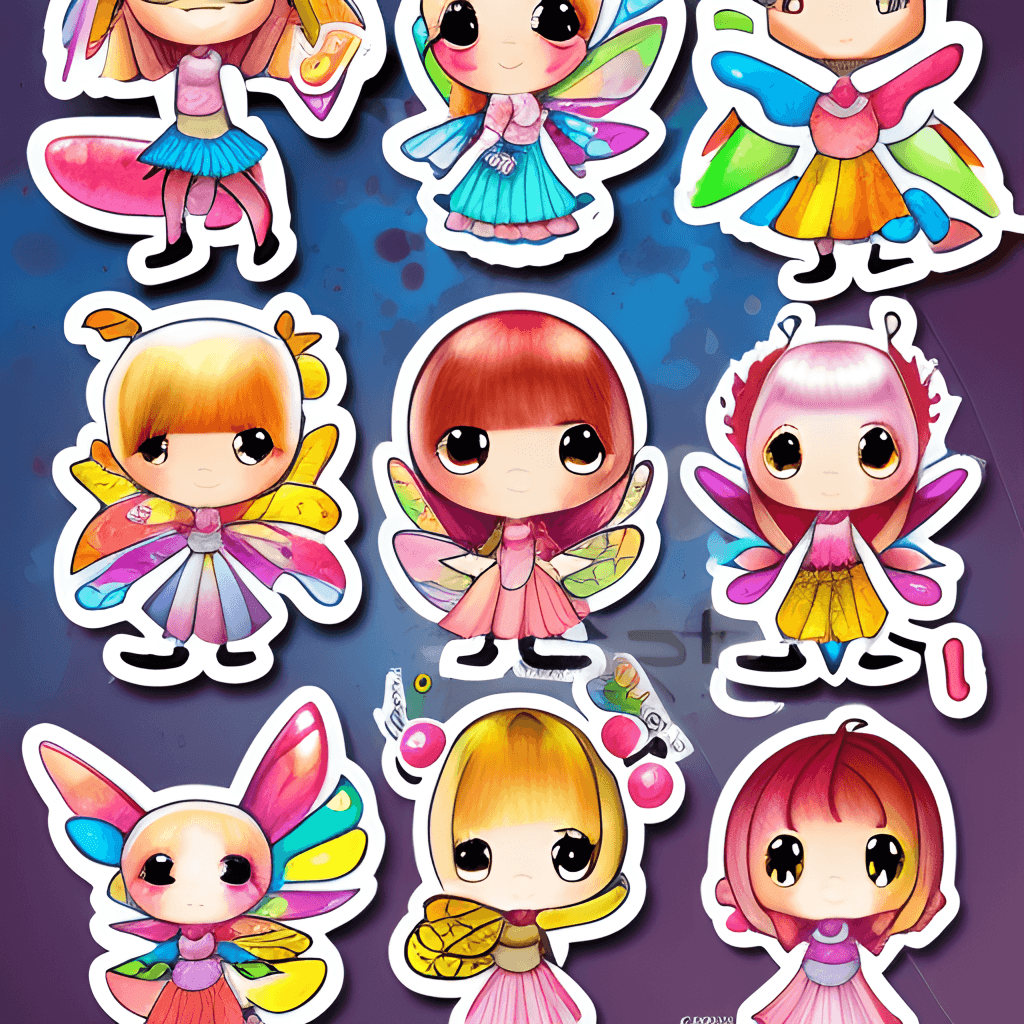 Candy Fairy Character Sticker Set