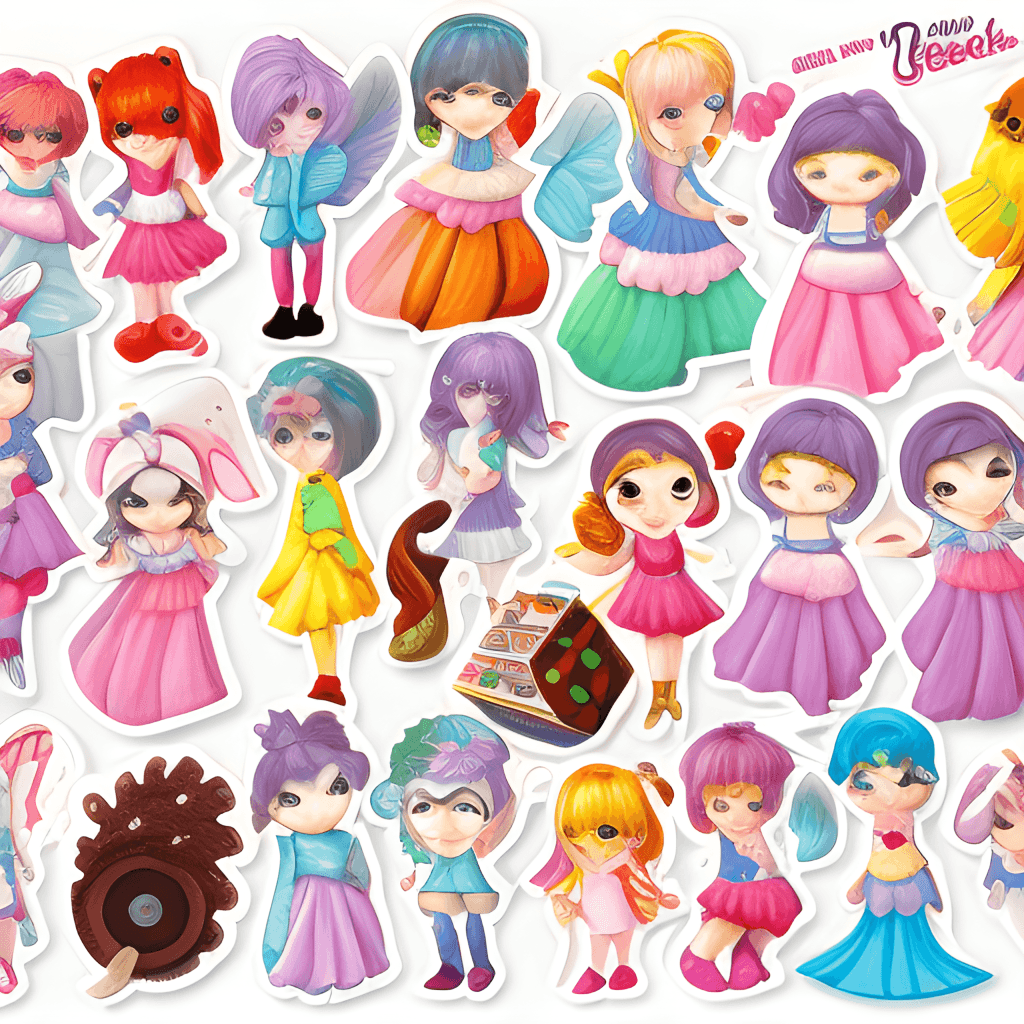 Candy Fairy Characters Sticker Set