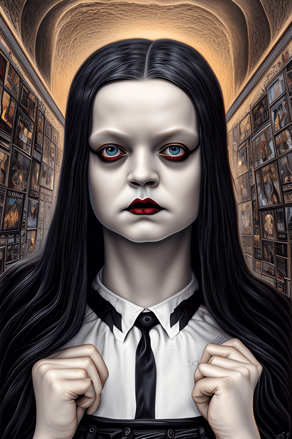 Poster Art Wednesday Addams Portrait · Creative Fabrica