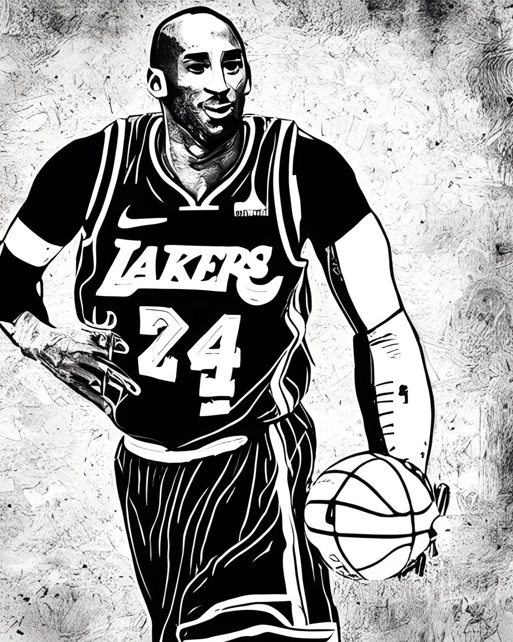 Kobe Bryant Coloring Page · Creative Fabrica