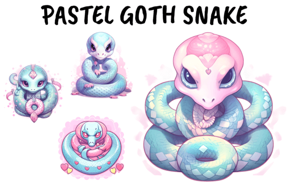 Pastel Goth Snake Graphic by unlimited art · Creative Fabrica