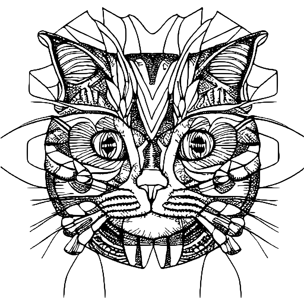 Desenho para colorir do gato Kawaii Chibi · Creative Fabrica