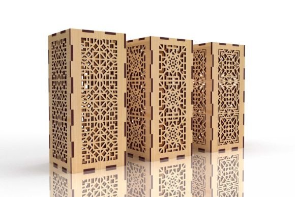 Laser Cut Wooden Table Lamp Svg 04 Graphic by LaijuAkter · Creative Fabrica