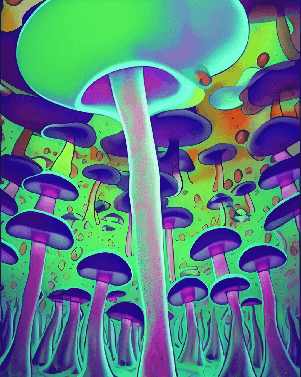 Glow in the Dark Mushrooms · Creative Fabrica