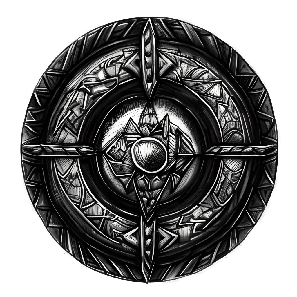 Dibujo de escudo vikingo · Creative Fabrica