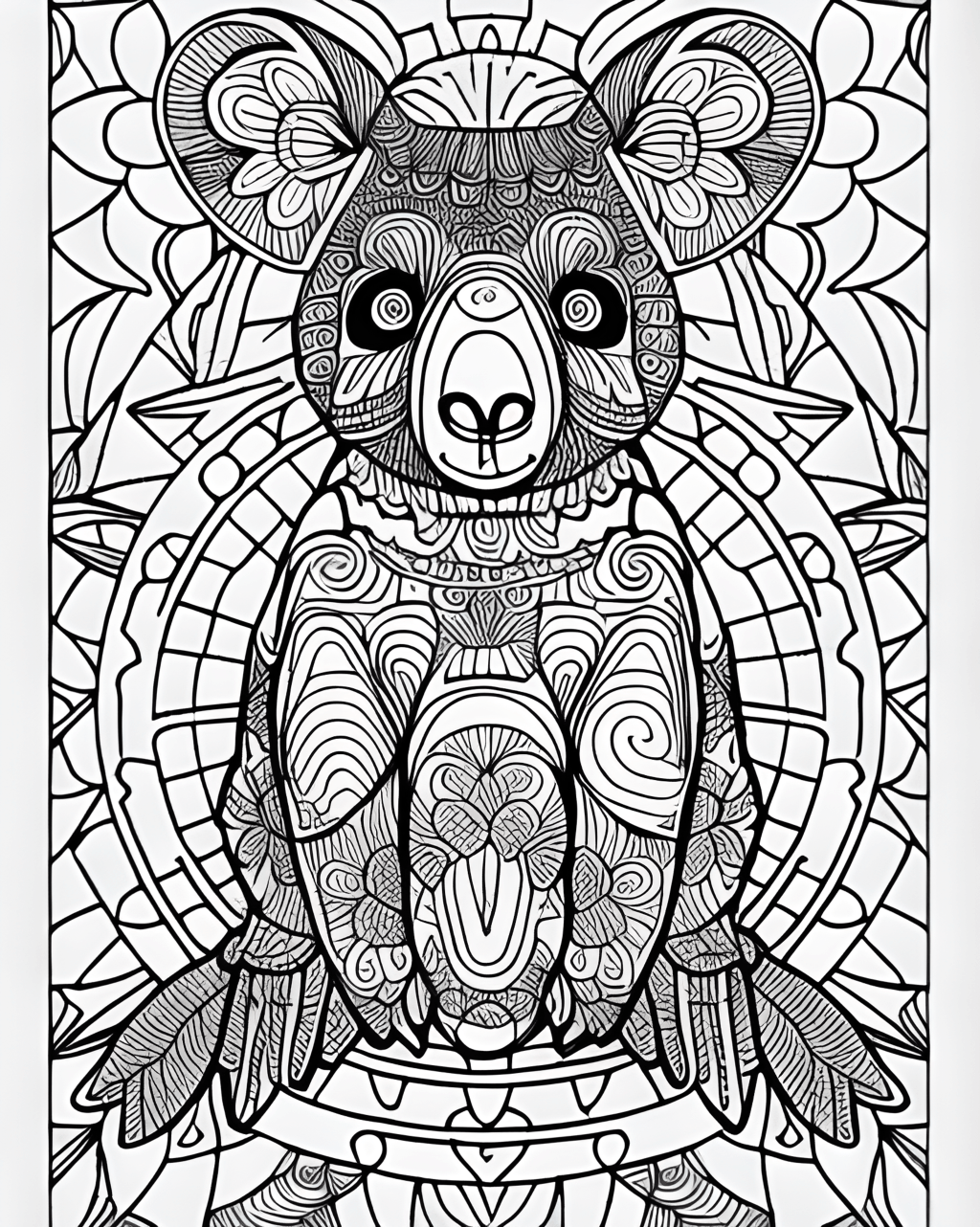 Extremely Detailed Mandela Koala Coloring Pages · Creative Fabrica