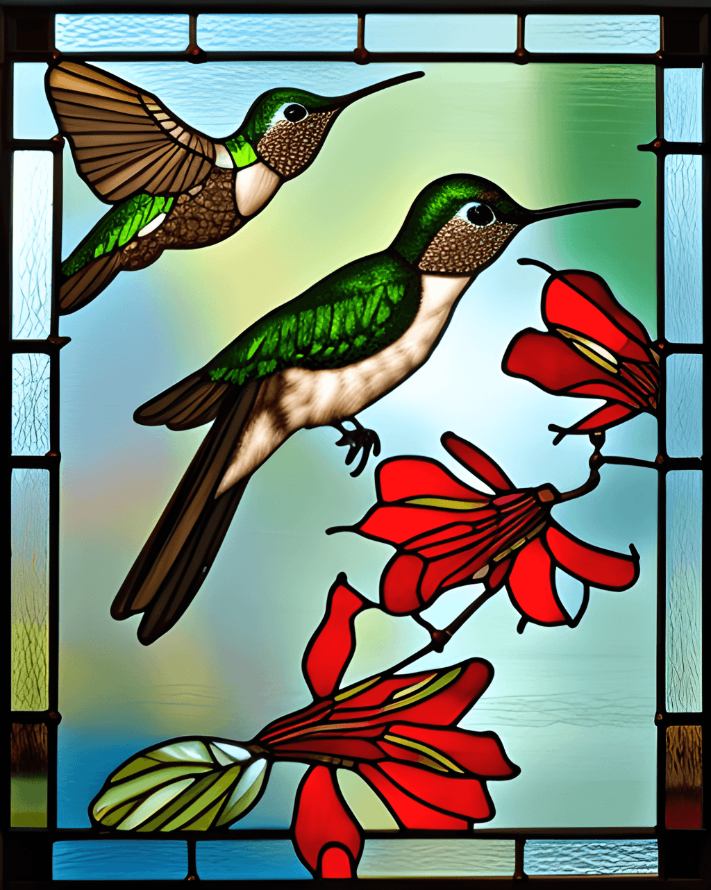 Creator's Stained Glass - The Hummingbird is one of our newest