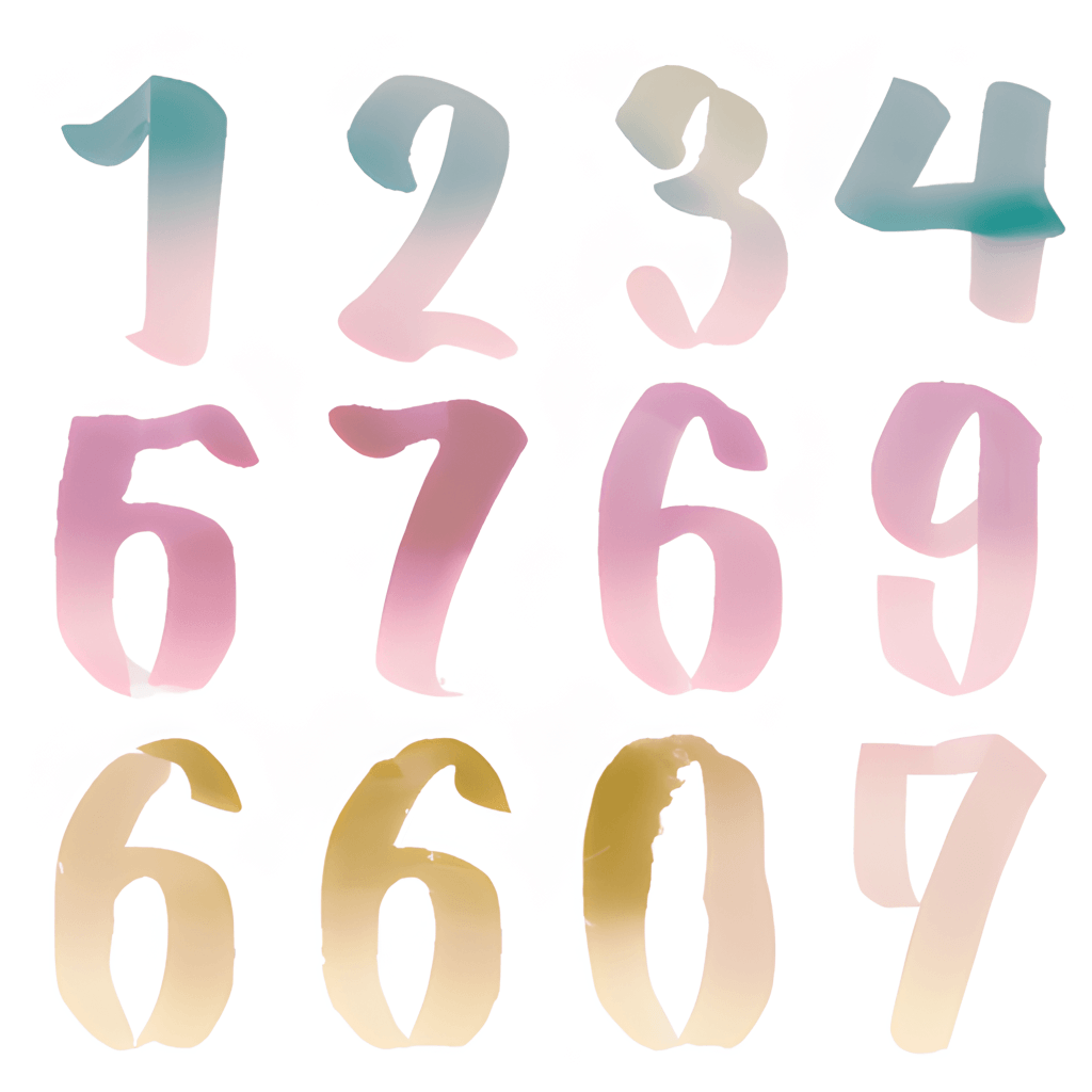 Pastel Watercolor Brush Strokes Numbers 15 · Creative Fabrica