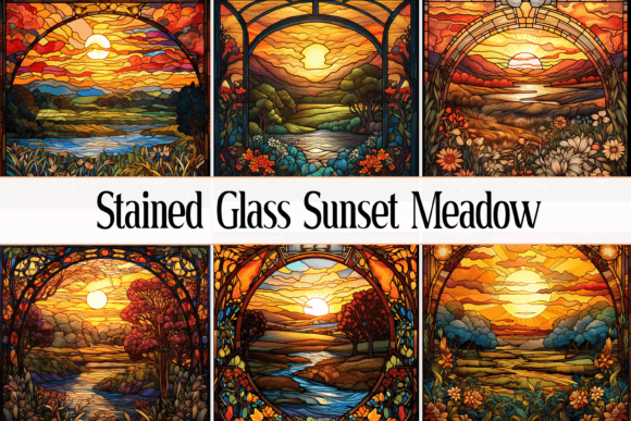 Tutorial) WATERCOLOR & PUFF PAINT Sunset - Stained Glass Painting Series 