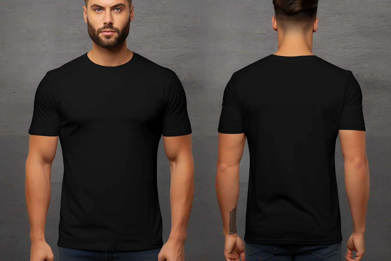 Front and Back View of a Black T-Shirt Graphic by Illustrately ...