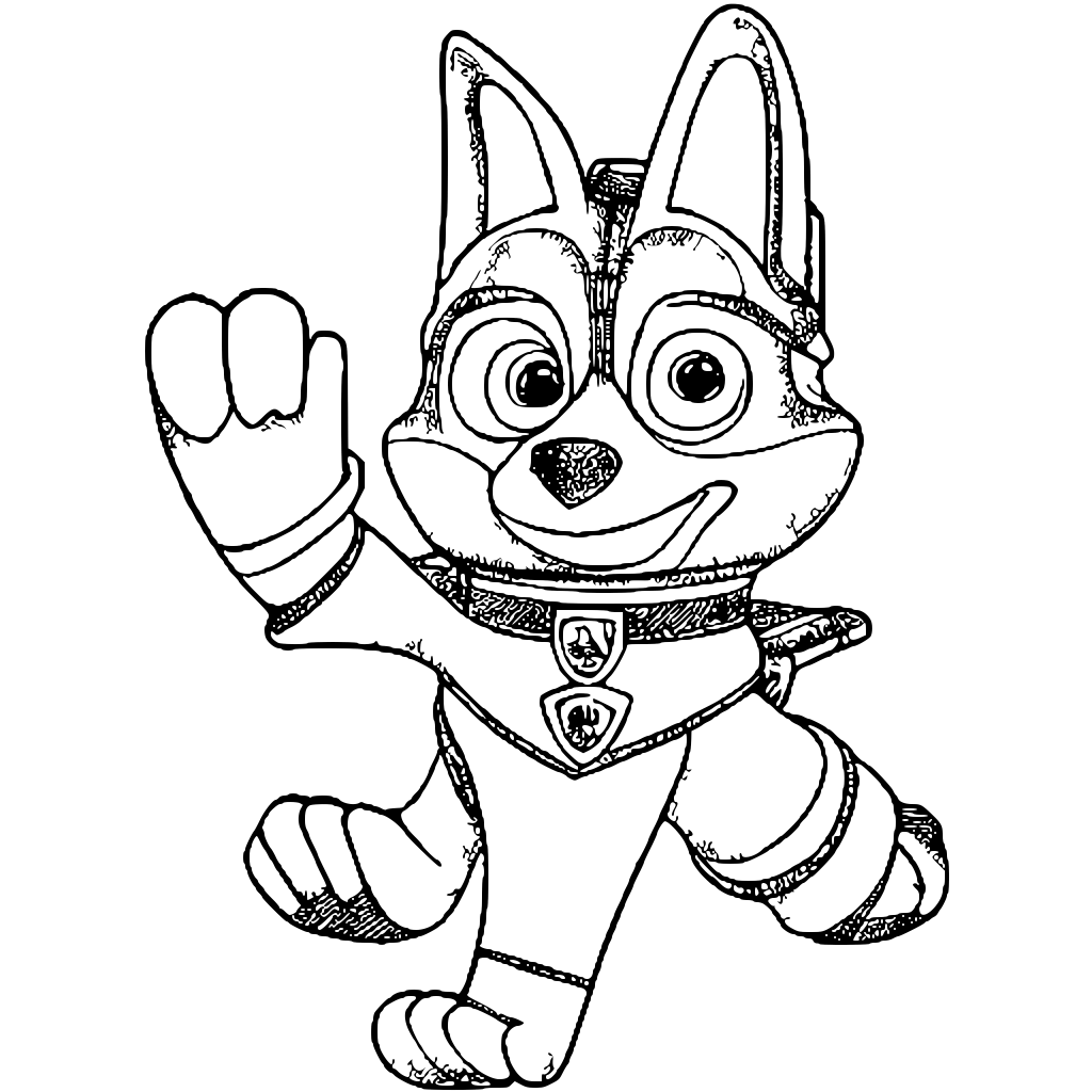 Paw Patrol Character in Action Coloring Page · Creative Fabrica