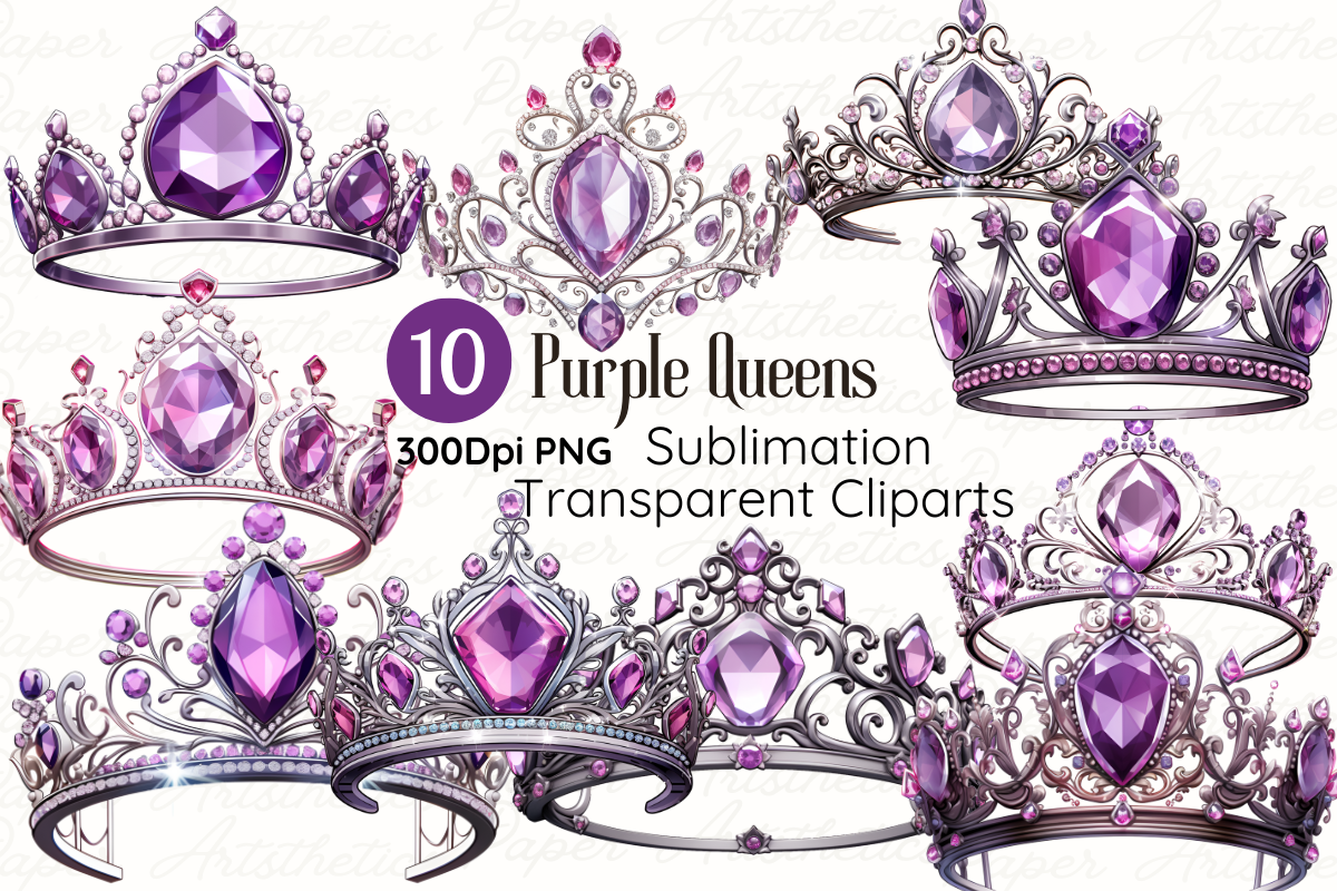 purple queen crown clip art