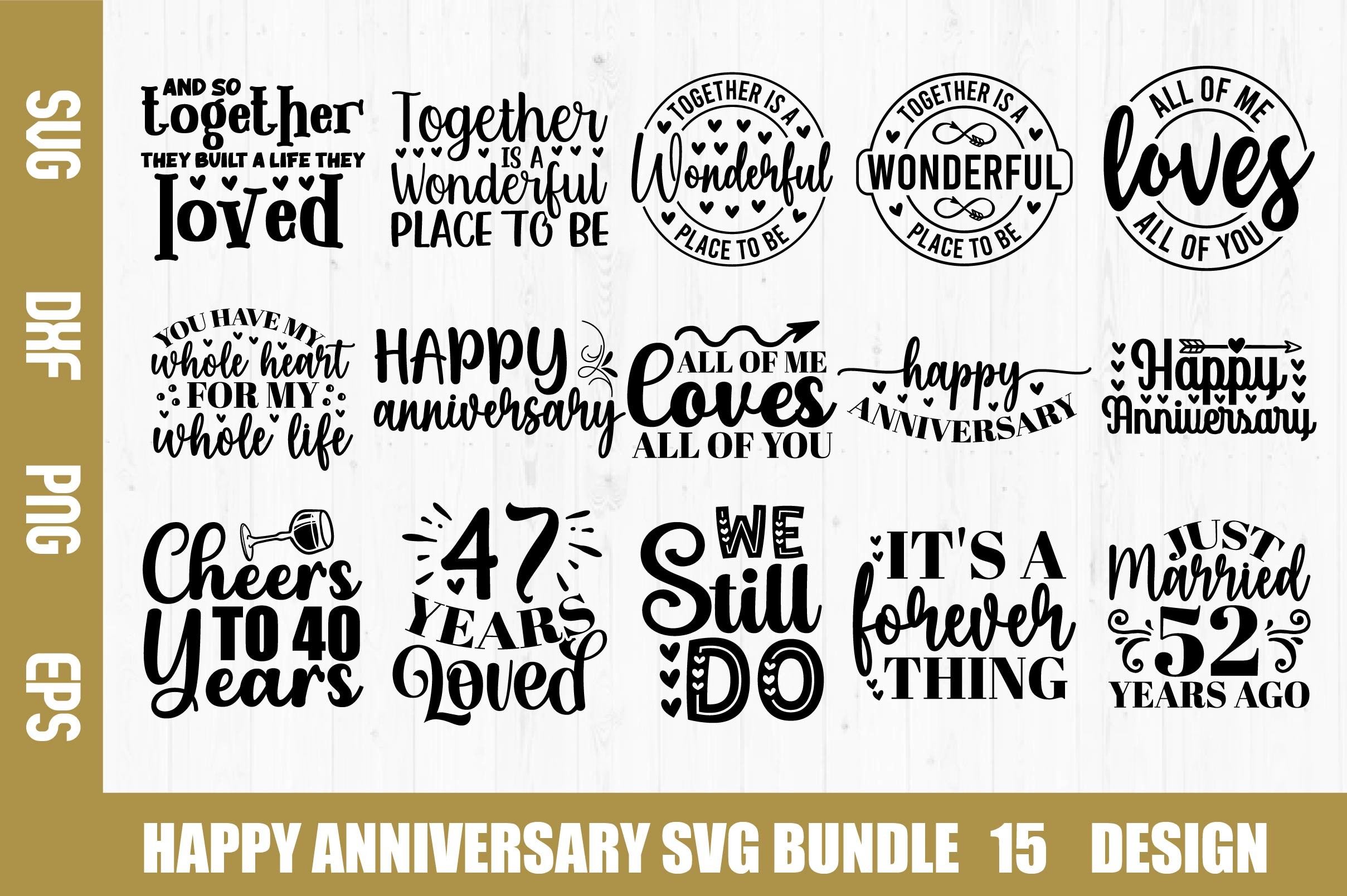Happy Anniversary Svg Bundle Graphic By Nazrulislam405510 · Creative