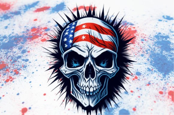 Made in America Skull Flag Leopard Sublimation Printready to Press