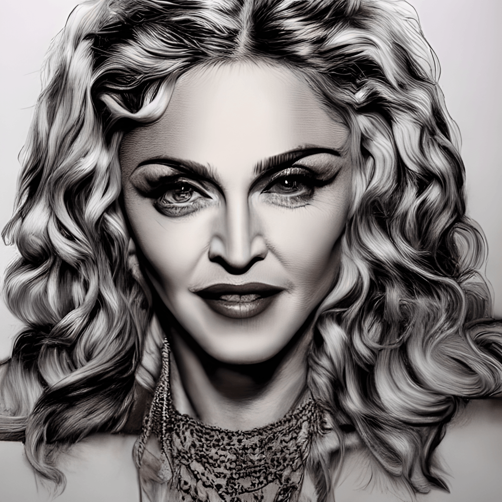 Madonna Caricature Graphic · Creative Fabrica