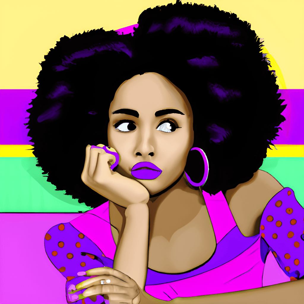 Gráfico de arte pop art de mujer negra · Creative Fabrica
