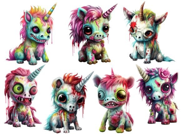 Creepy Cute Zombie Toy Clipart, Fantasy plush zombies png