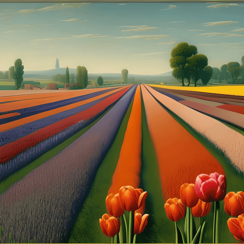 A Dream of Distant Tulips Fields by Caspar · Creative Fabrica