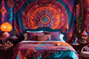 trippy room  Hippie bedroom decor, Grunge room, Hippie room decor