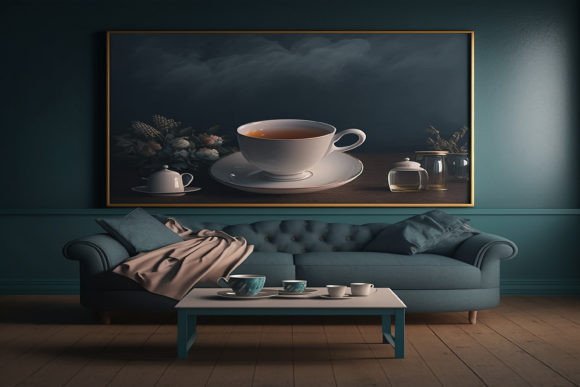 Luxury Interior Tea Painting Background Grafica di dreamclub270