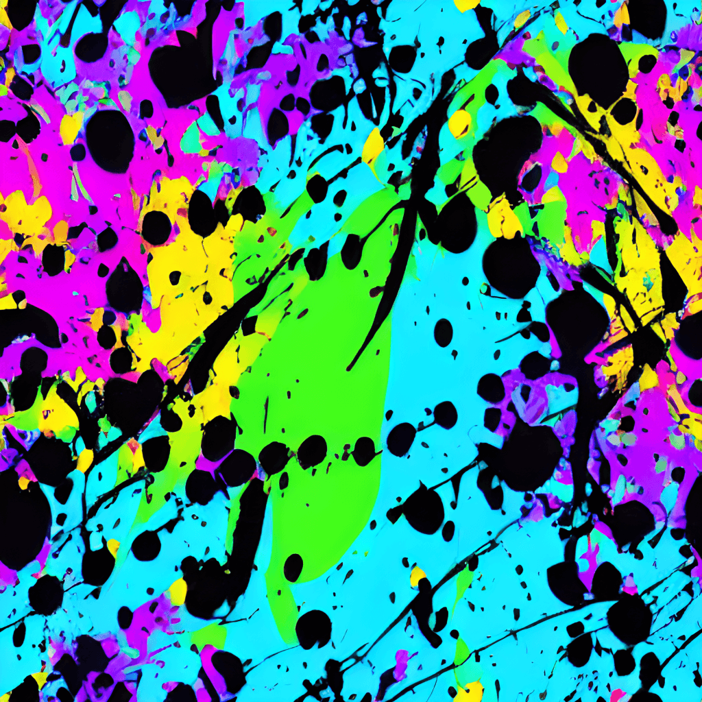 Color Neon Splatter Paint Designs on Black Background Painting ...