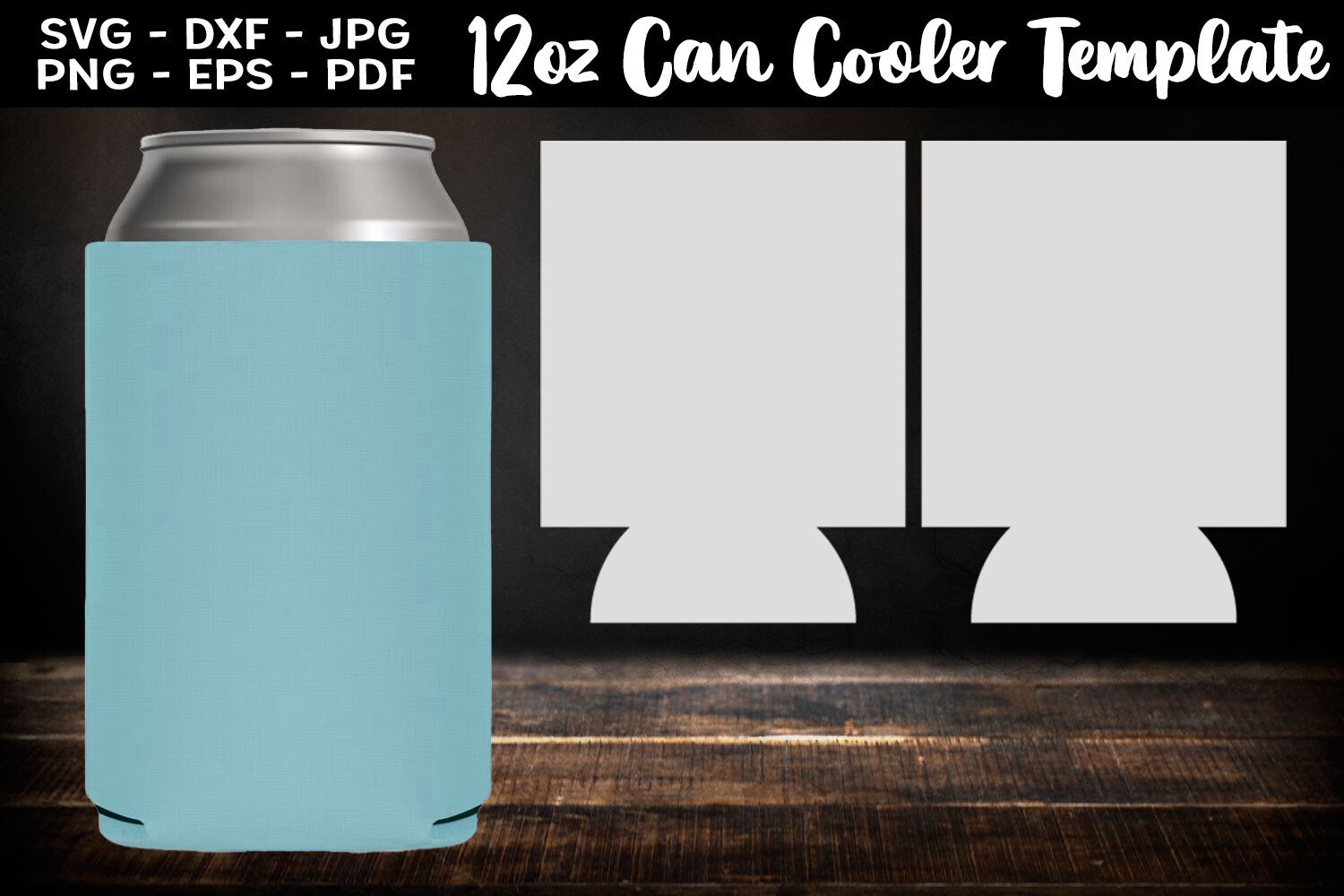 12oz Can Cooler Template SVG PNG Graphic by Aleksa Popovic