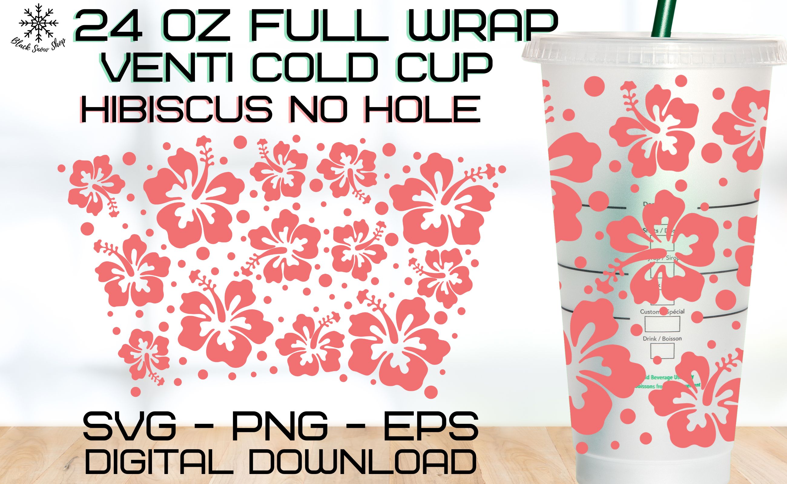 Cold Cup Wrap SVG Christmas, Full Cup Wrap SVG no Hole, 24 OZ Cup Wrap.
