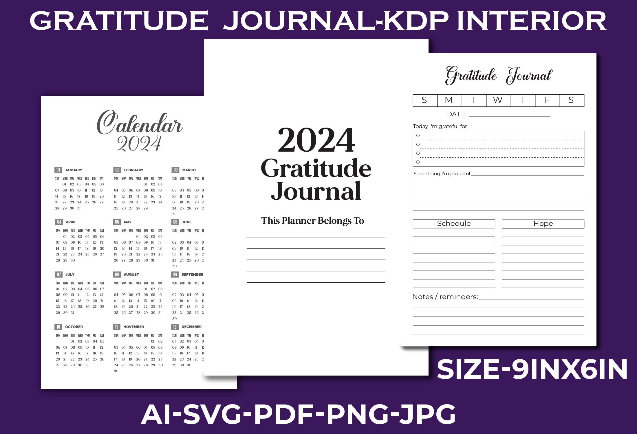 2024 Gratitude Journal  KDP Interior Graphic by Interior Creative ·  Creative Fabrica