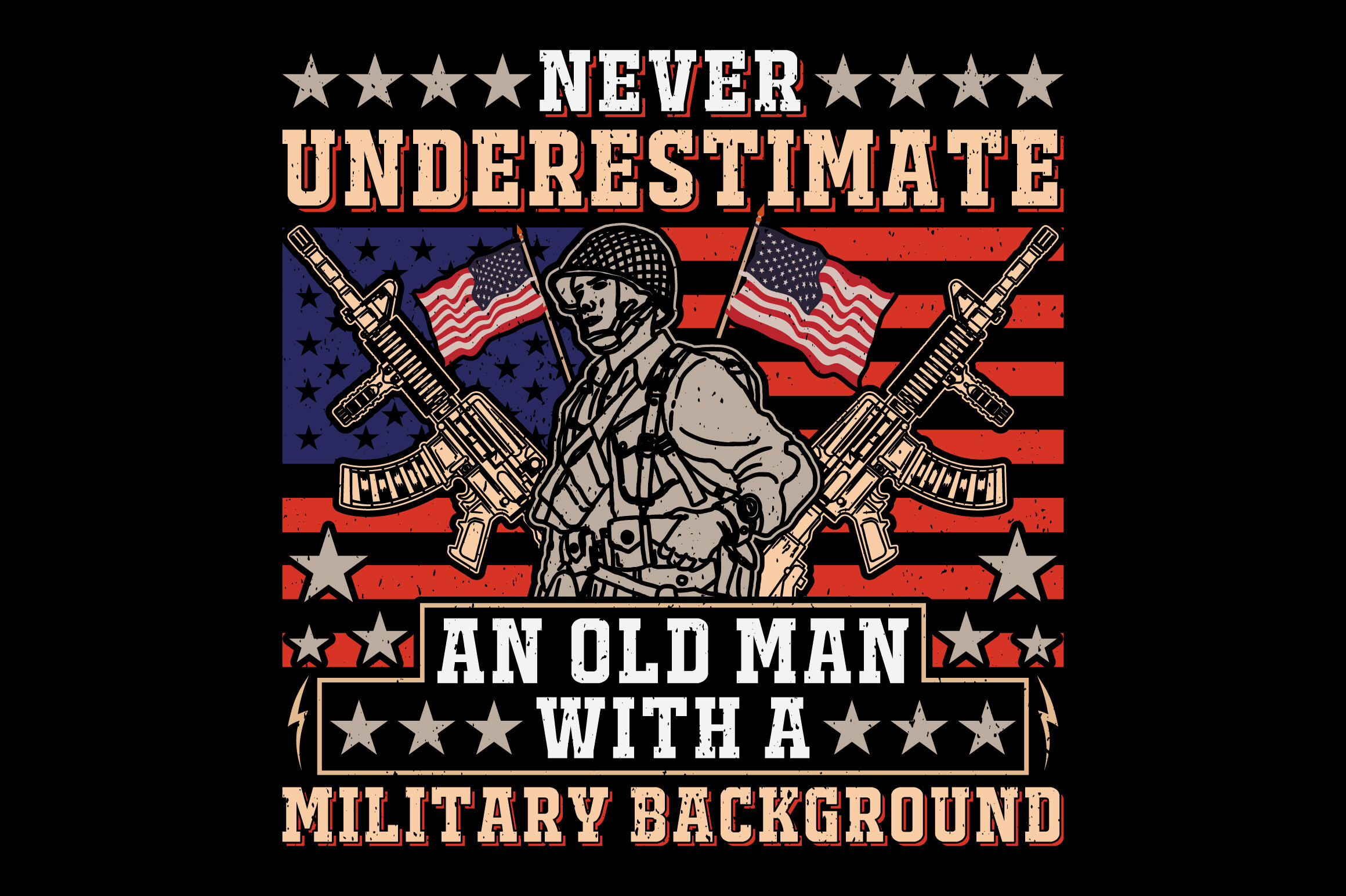 Never Underestimate Veteran Sublimation Graphic by emrangfxr · Creative ...
