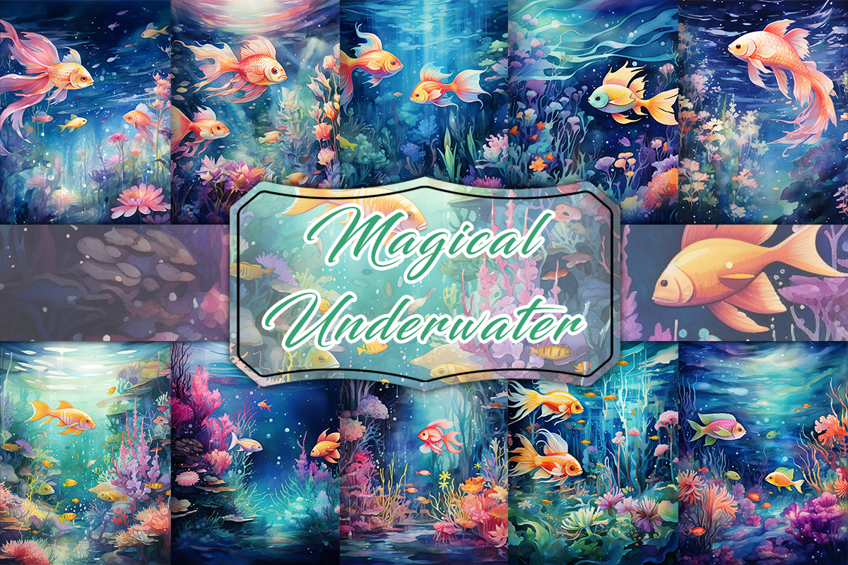 Watercolor Magical Underwater Background Graphic by Pamilah · Creative ...