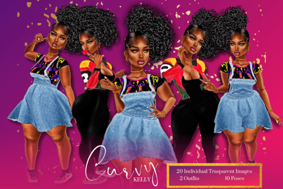 Curvy Black Girl Fashion PNG Plus Size Graphic by Lameeca Jennings ·  Creative Fabrica