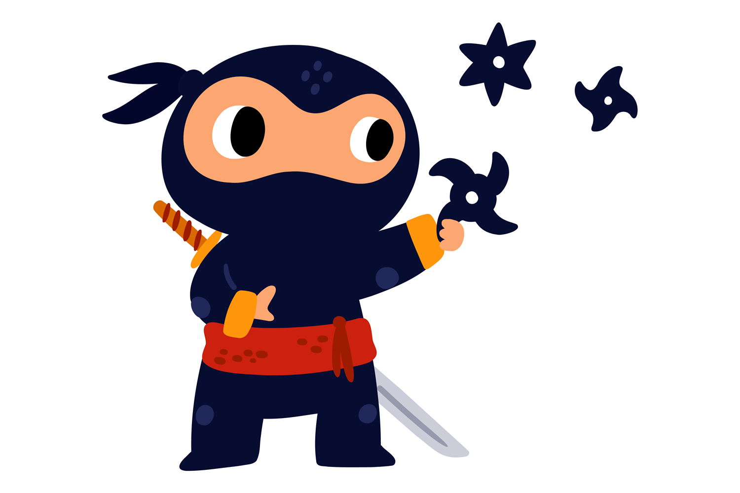 Cute Ninja Cartoon Graphic · Creative Fabrica
