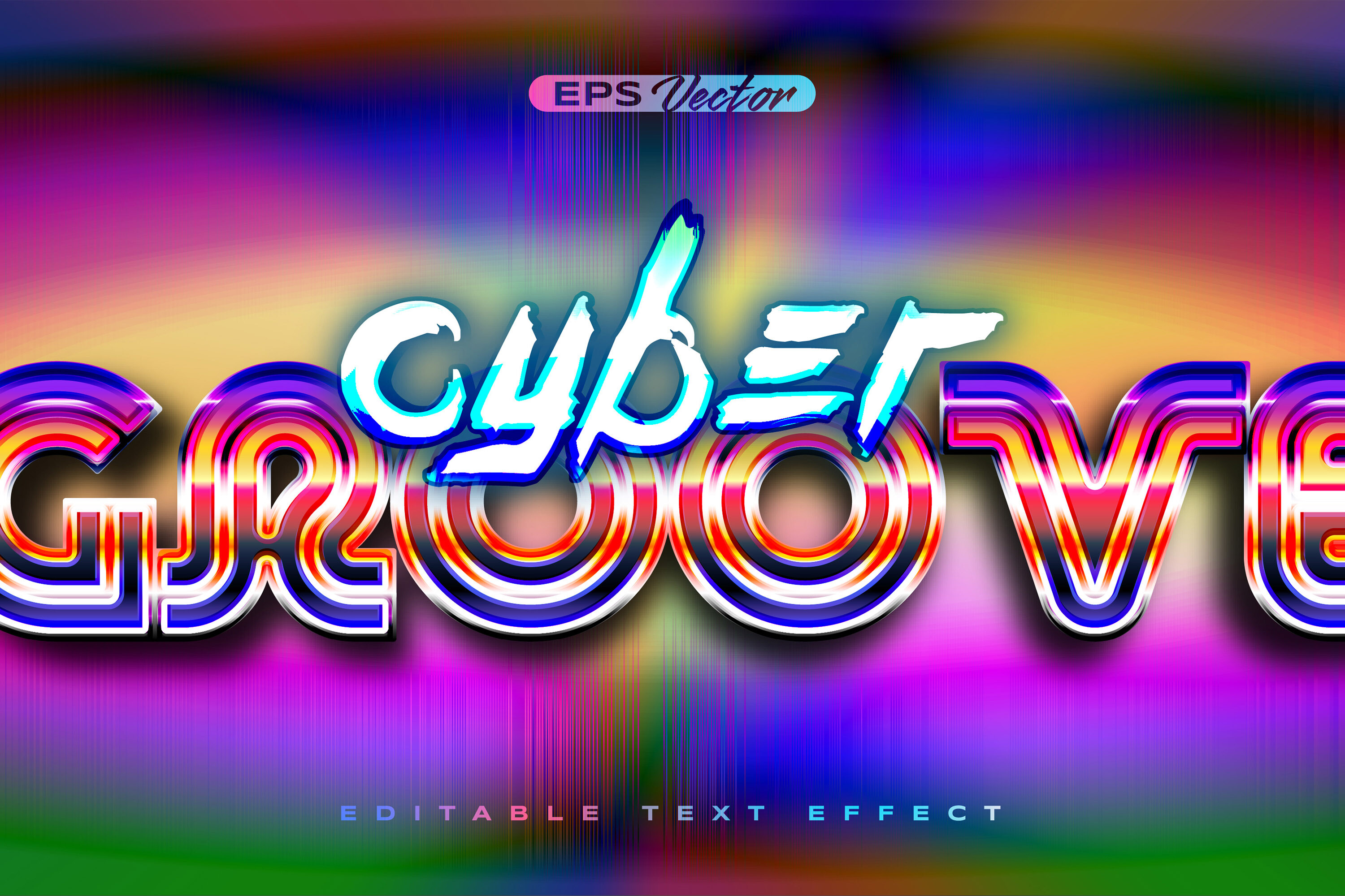 Retro shiny Y2K editable text effect cyber tech