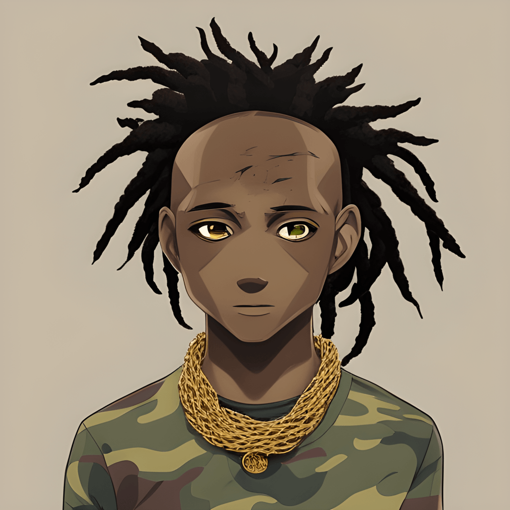 Portrait of an Anime Character Hyper Realistic African American Boy ...